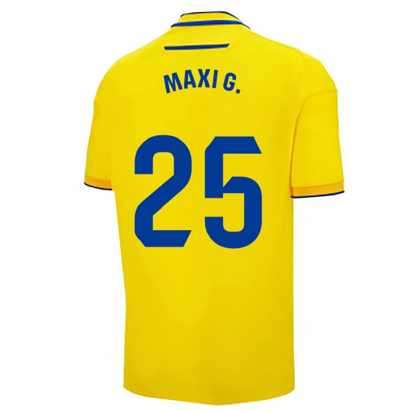 Danxen Dzieci Maxi Gomez #25 Żółto-Granatowy Domowa Koszulka 2025/26 Koszulki Klubowe