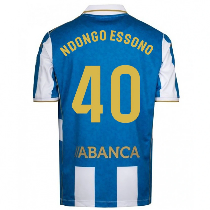Danxen Dzieci Rodrigue Essono #40 Biało-Niebieski Domowa Koszulka 2025/26 Koszulki Klubowe