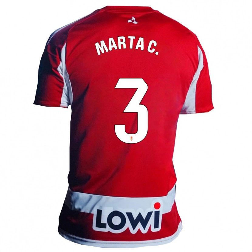 Danxen Dzieci Marta Carrasco García #3 Czerwono-Biały Domowa Koszulka 2025/26 Koszulki Klubowe