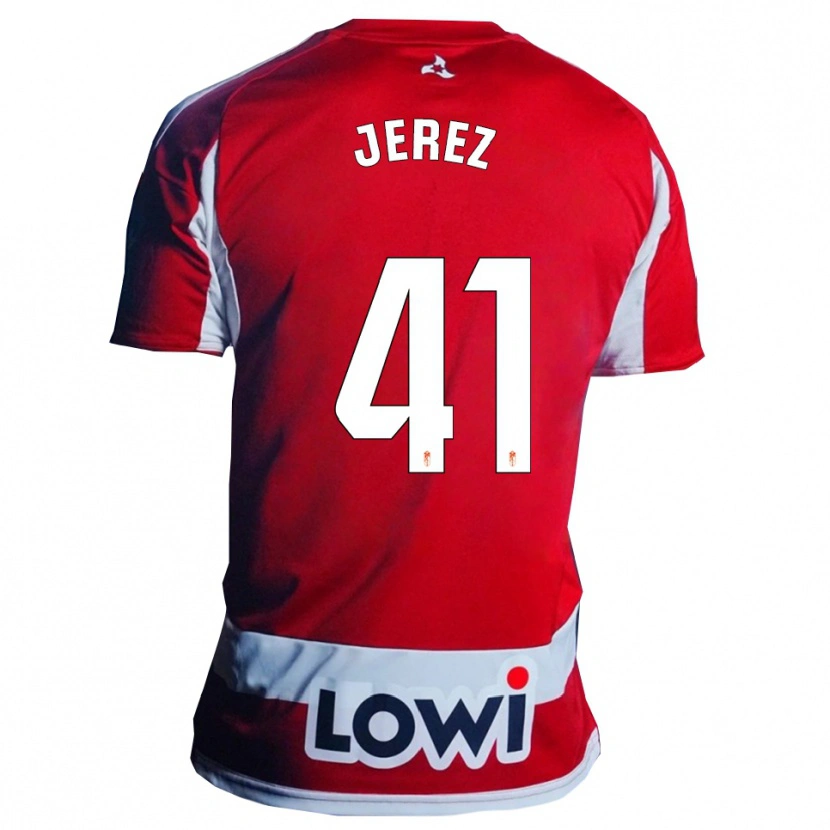 Danxen Dzieci Adrián Jerez #41 Czerwono-Biały Domowa Koszulka 2025/26 Koszulki Klubowe