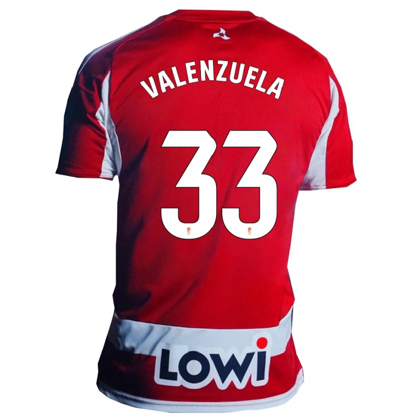Danxen Dzieci Adrián Valenzuela #33 Czerwono-Biały Domowa Koszulka 2025/26 Koszulki Klubowe