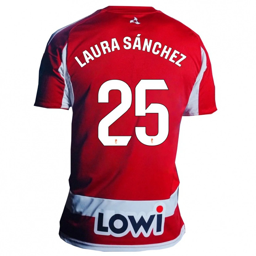 Danxen Dzieci Laura Sánchez Comuñas #25 Czerwono-Biały Domowa Koszulka 2025/26 Koszulki Klubowe