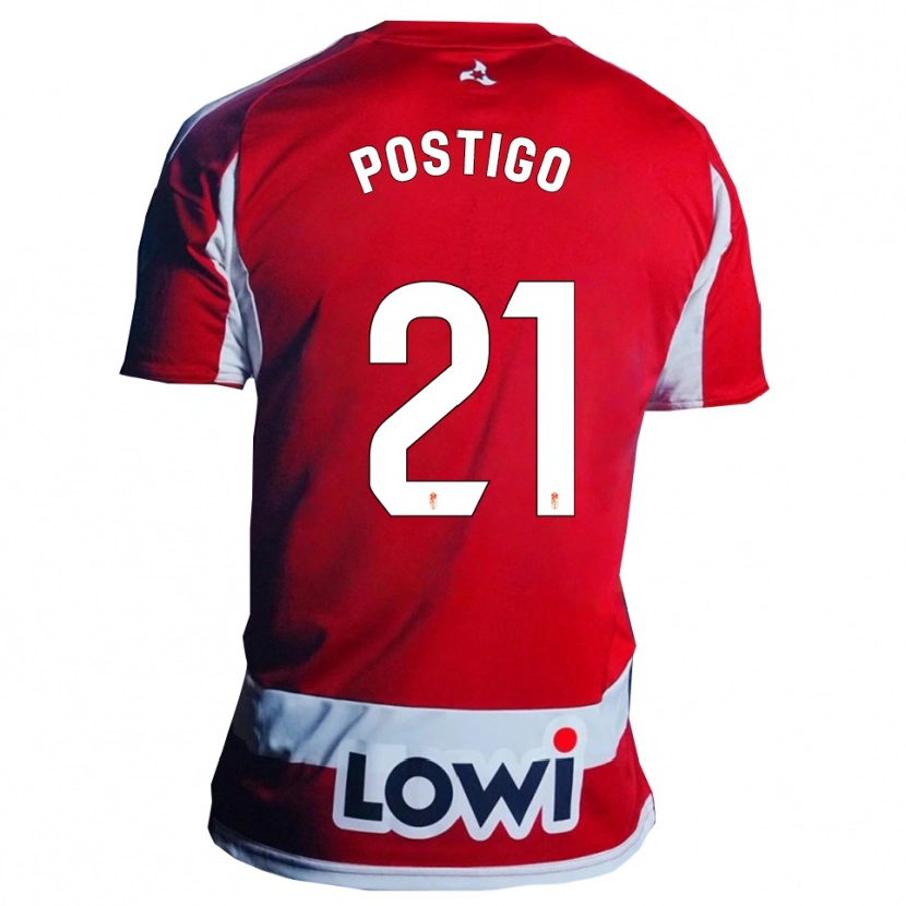 Danxen Dzieci Cristina Postigo Martín #21 Czerwono-Biały Domowa Koszulka 2025/26 Koszulki Klubowe