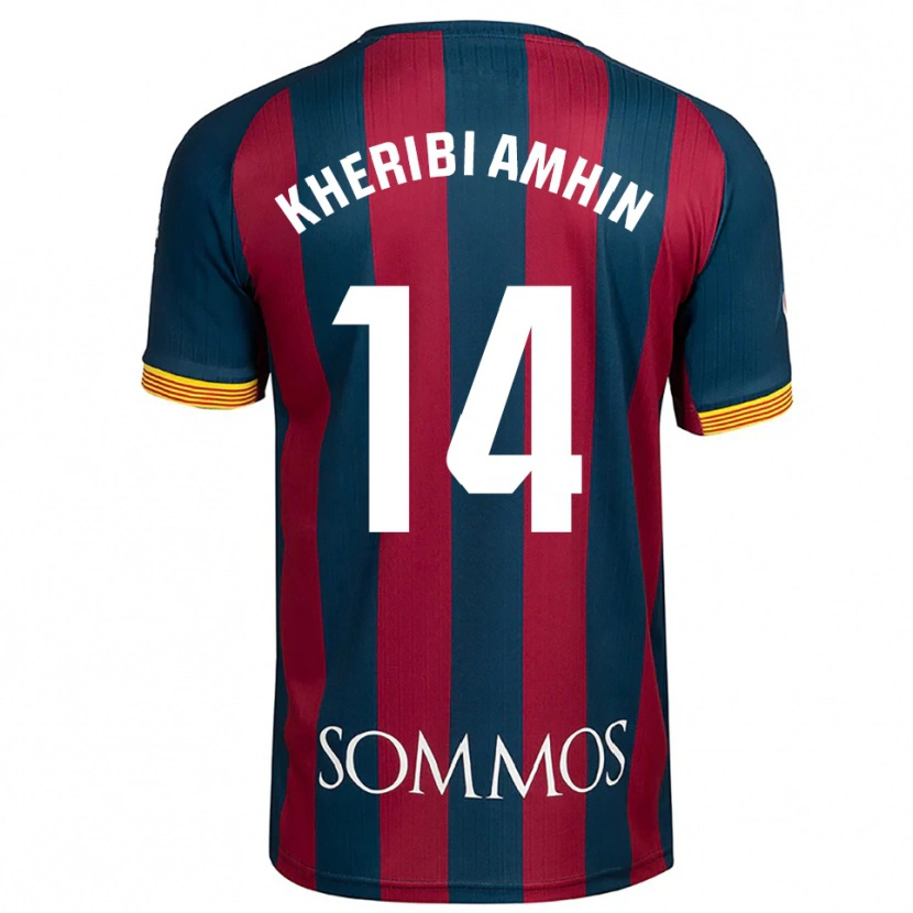 Danxen Dzieci Nabil Kheribi Amhin #14 Granatowo-Czerwony Domowa Koszulka 2025/26 Koszulki Klubowe