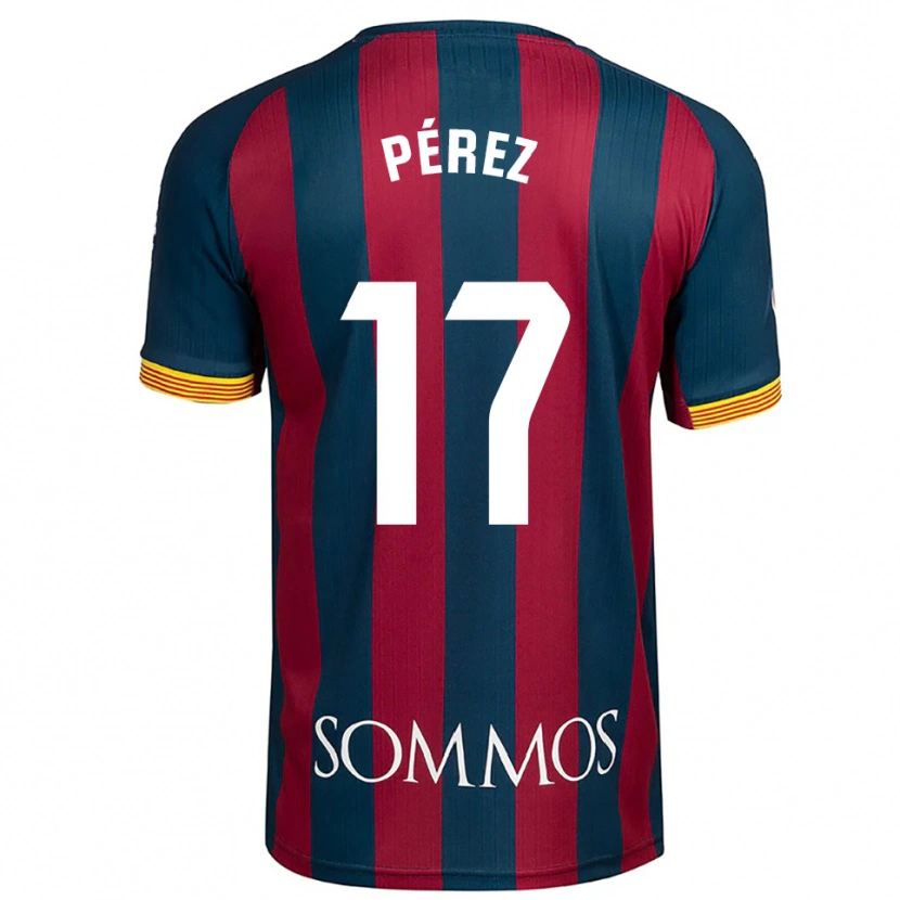 Danxen Dzieci Ángel Pérez #17 Granatowo-Czerwony Domowa Koszulka 2025/26 Koszulki Klubowe