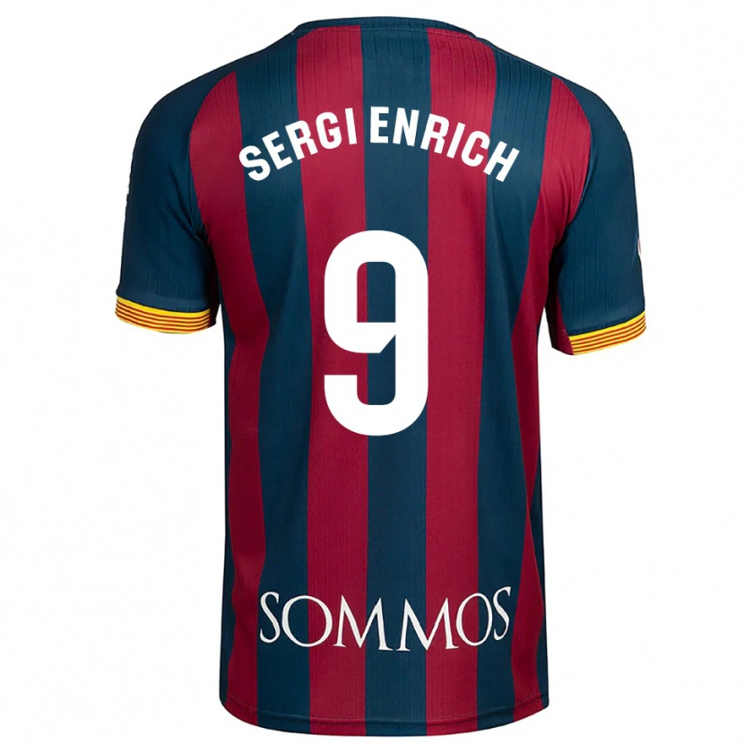 Danxen Dzieci Sergi Enrich #9 Granatowo-Czerwony Domowa Koszulka 2025/26 Koszulki Klubowe
