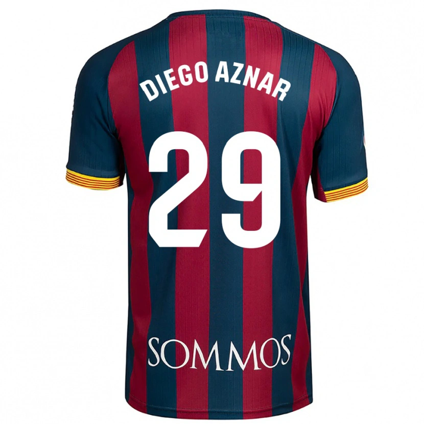 Danxen Dzieci Diego Aznar #29 Granatowo-Czerwony Domowa Koszulka 2025/26 Koszulki Klubowe