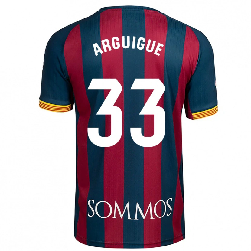 Danxen Dzieci Ayman Arguigue #33 Granatowo-Czerwony Domowa Koszulka 2025/26 Koszulki Klubowe