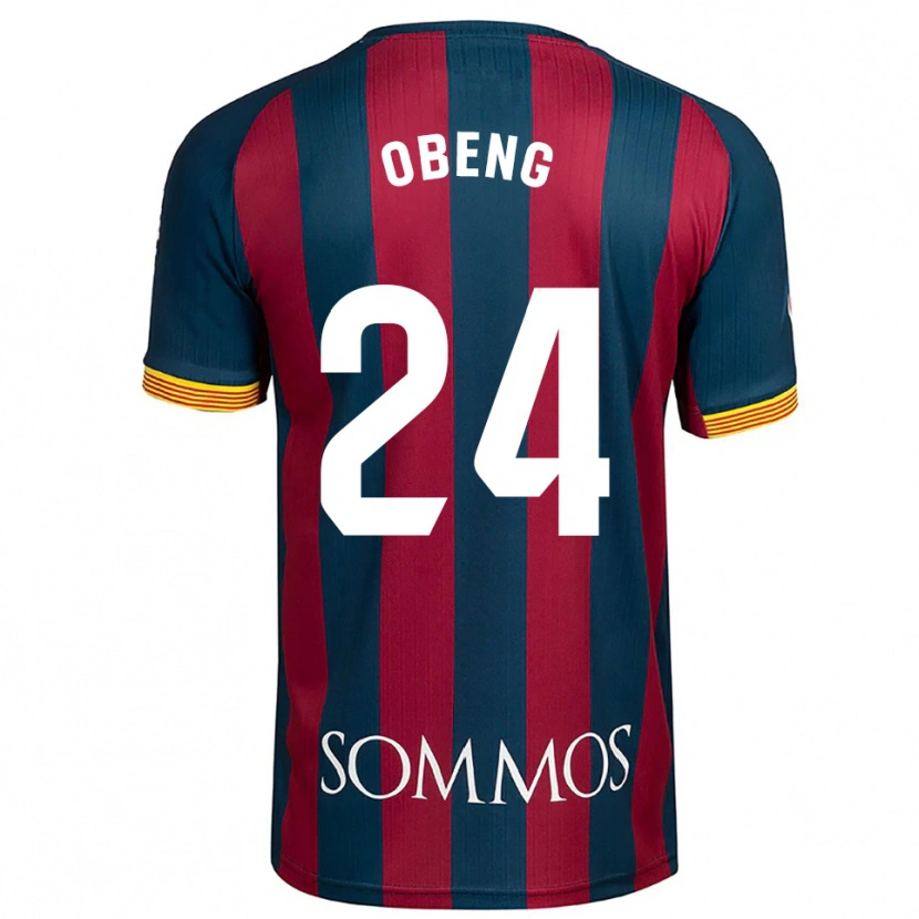 Danxen Dzieci Samuel Obeng #24 Granatowo-Czerwony Domowa Koszulka 2025/26 Koszulki Klubowe