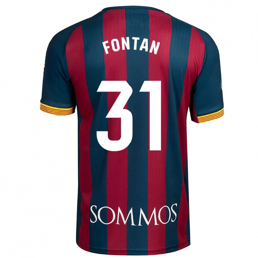 Danxen Dzieci Nico Fontán #31 Granatowo-Czerwony Domowa Koszulka 2025/26 Koszulki Klubowe