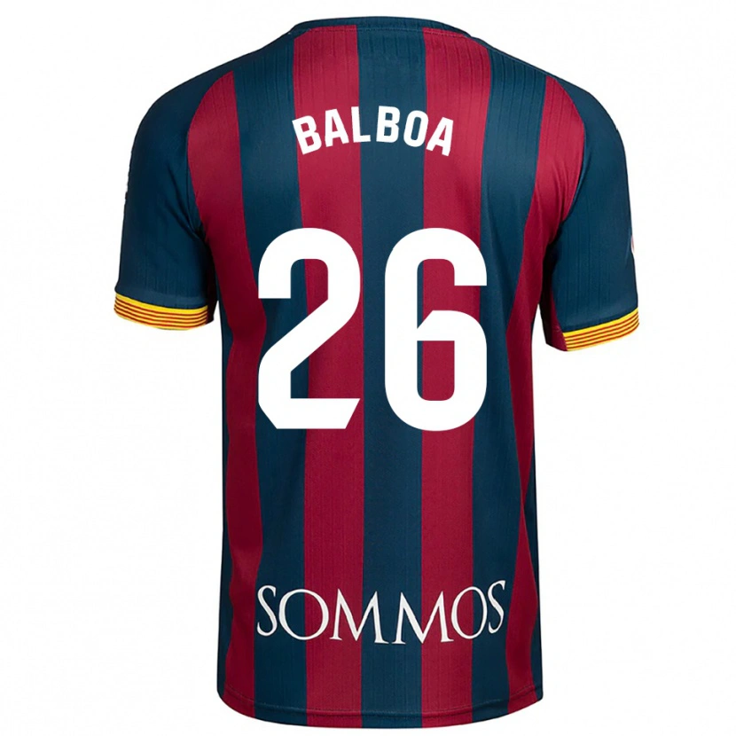 Danxen Dzieci Álex Balboa #26 Granatowo-Czerwony Domowa Koszulka 2025/26 Koszulki Klubowe
