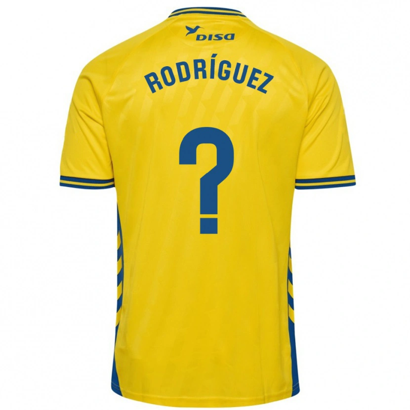 Danxen Dzieci David Rodríguez #0 Żółto-Niebieski Domowa Koszulka 2025/26 Koszulki Klubowe