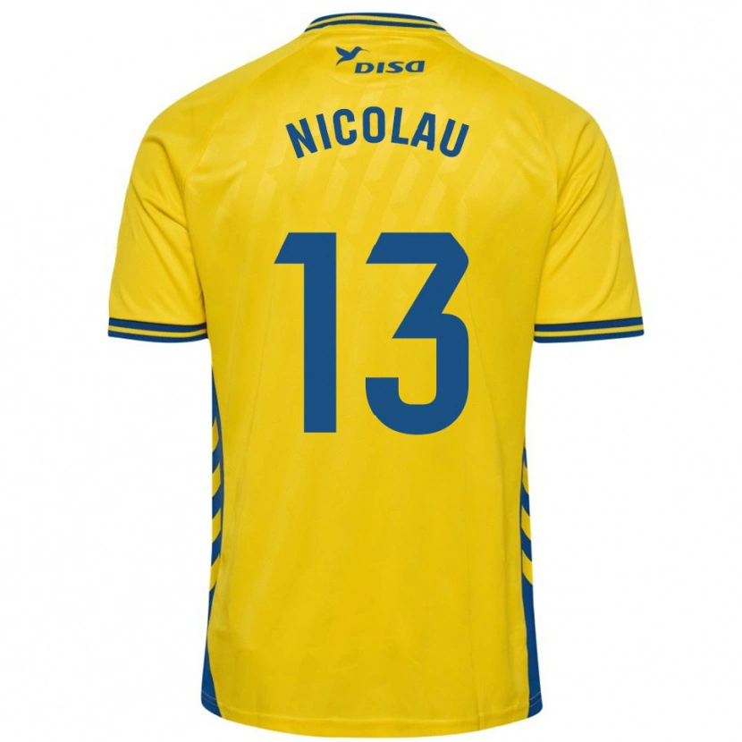 Danxen Dzieci Nacho Nicolau #13 Żółto-Niebieski Domowa Koszulka 2025/26 Koszulki Klubowe