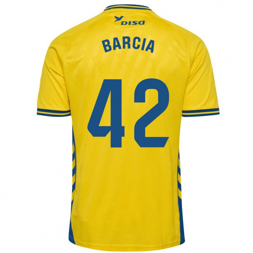 Danxen Dzieci Sergio Barcia #42 Żółto-Niebieski Domowa Koszulka 2025/26 Koszulki Klubowe