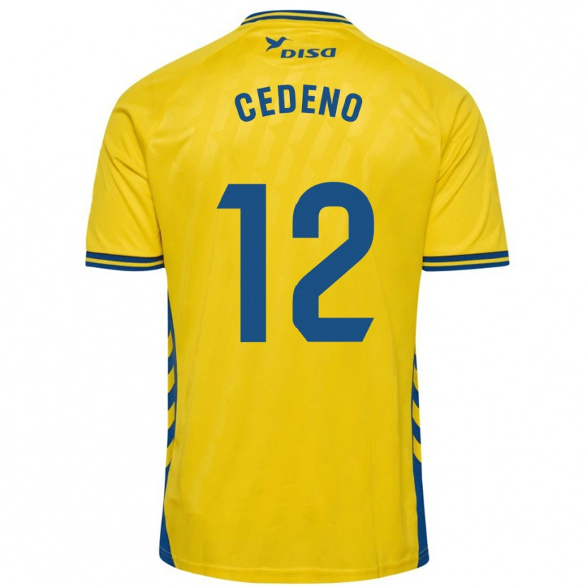 Danxen Dzieci Edward Cedeño #12 Żółto-Niebieski Domowa Koszulka 2025/26 Koszulki Klubowe
