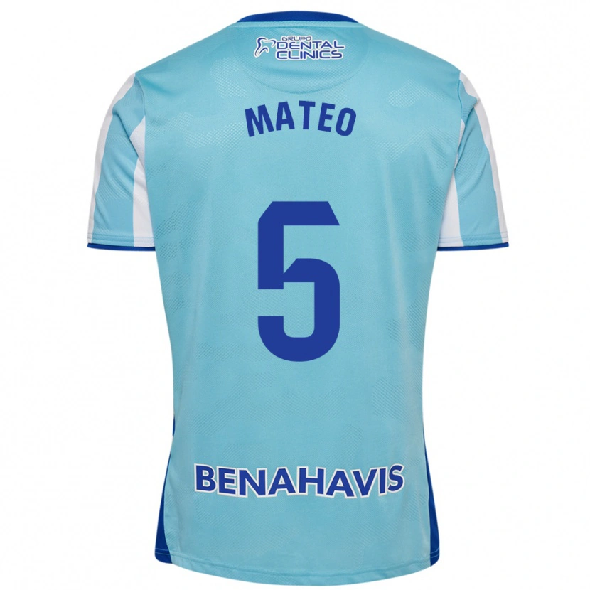Danxen Dzieci Ángel Mateo #5 Błękitno-Biały Domowa Koszulka 2025/26 Koszulki Klubowe