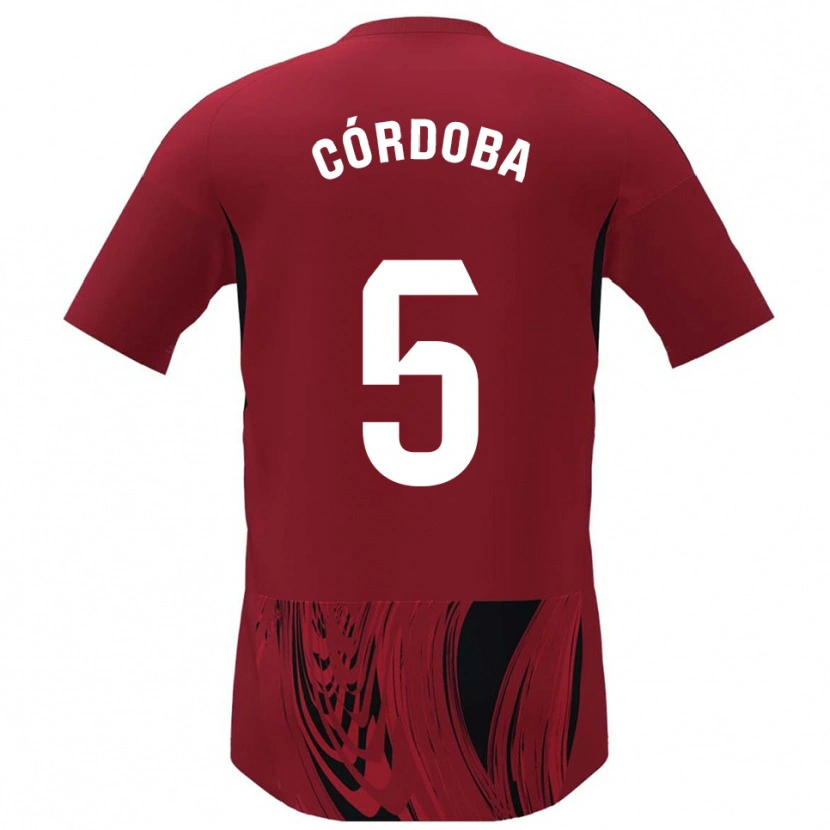 Danxen Dzieci Iker Córdoba #5 Czerwono-Czarny Domowa Koszulka 2025/26 Koszulki Klubowe