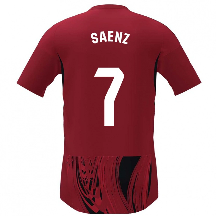 Danxen Dzieci Raúl Sáenz #7 Czerwono-Czarny Domowa Koszulka 2025/26 Koszulki Klubowe