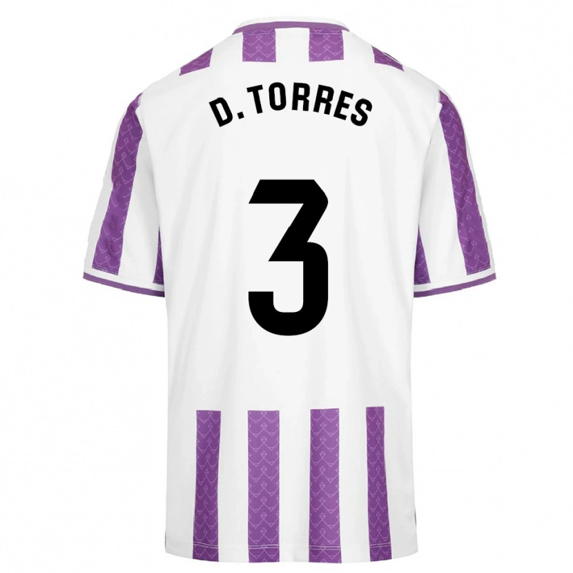 Danxen Dzieci David Torres #3 Fioletowo-Biały Domowa Koszulka 2025/26 Koszulki Klubowe