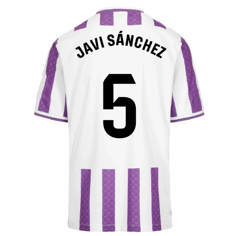 Danxen Dzieci Javi Sánchez #5 Fioletowo-Biały Domowa Koszulka 2025/26 Koszulki Klubowe