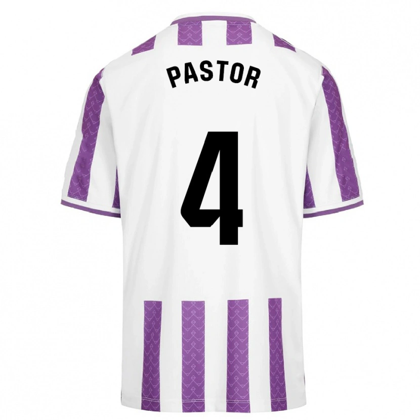 Danxen Dzieci Alba Pastor Rodríguez #4 Fioletowo-Biały Domowa Koszulka 2025/26 Koszulki Klubowe