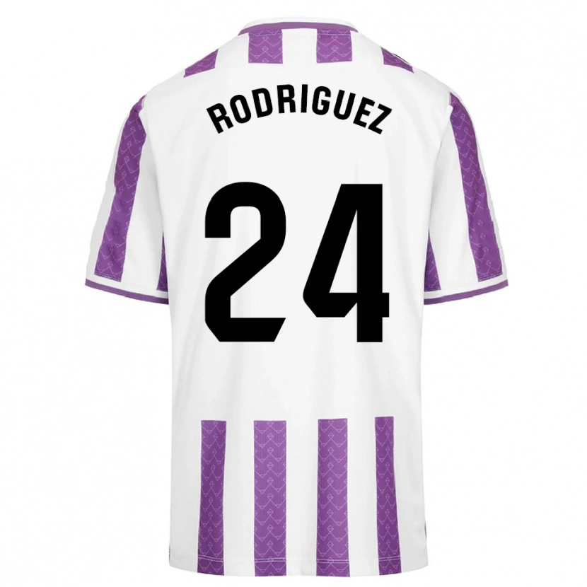Danxen Dzieci Yago Rodríguez #24 Fioletowo-Biały Domowa Koszulka 2025/26 Koszulki Klubowe