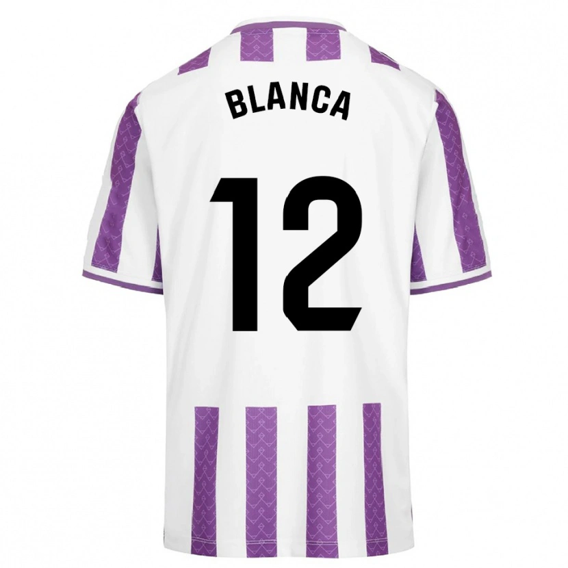 Danxen Dzieci Blanca Serrano Llanos #12 Fioletowo-Biały Domowa Koszulka 2025/26 Koszulki Klubowe