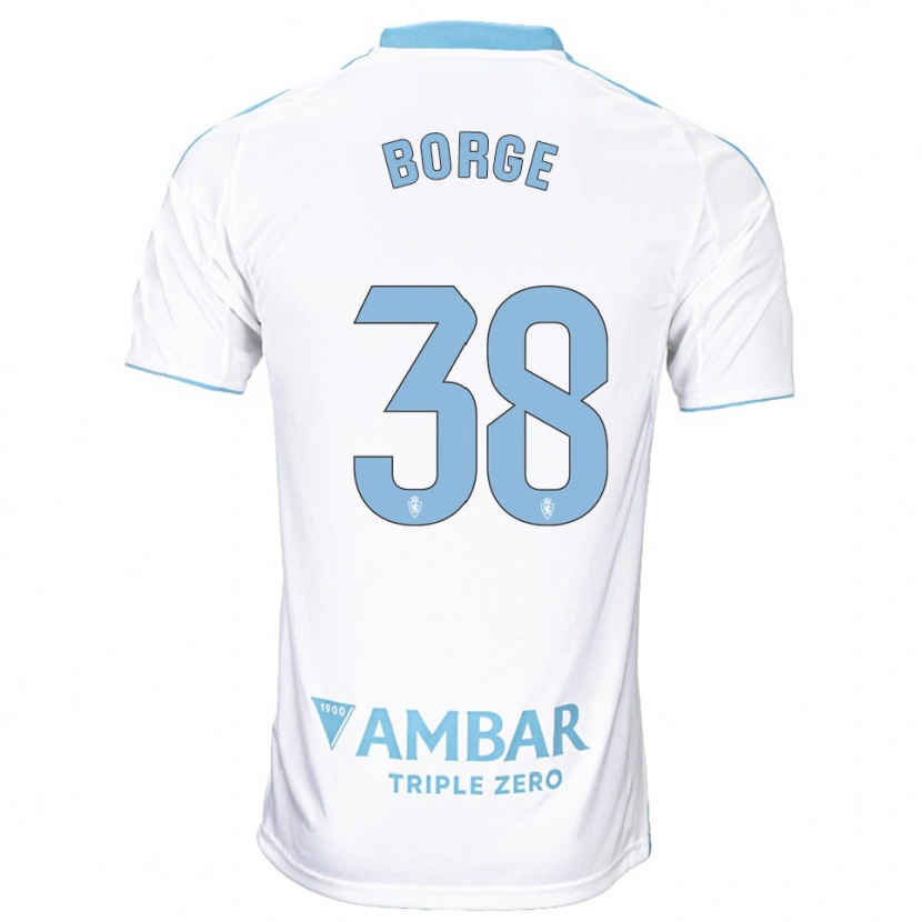 Danxen Dzieci Andrés Borge #38 Biało-Błękitny Domowa Koszulka 2025/26 Koszulki Klubowe