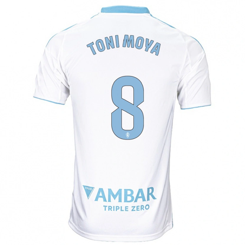 Danxen Dzieci Toni Moya #8 Biało-Błękitny Domowa Koszulka 2025/26 Koszulki Klubowe