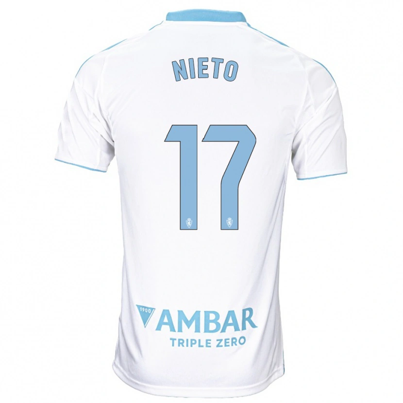 Danxen Dzieci Carlos Nieto #17 Biało-Błękitny Domowa Koszulka 2025/26 Koszulki Klubowe
