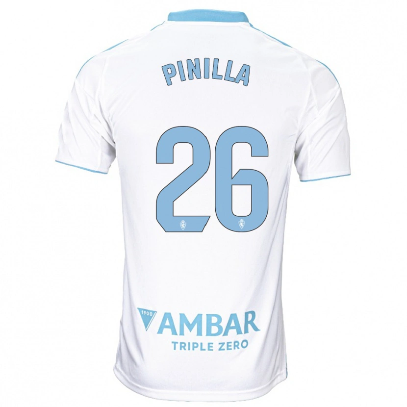 Danxen Dzieci Hugo Pinilla #26 Biało-Błękitny Domowa Koszulka 2025/26 Koszulki Klubowe