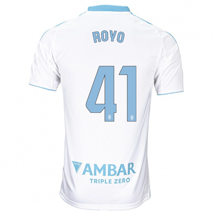 Danxen Dzieci Eduardo Royo #41 Biało-Błękitny Domowa Koszulka 2025/26 Koszulki Klubowe