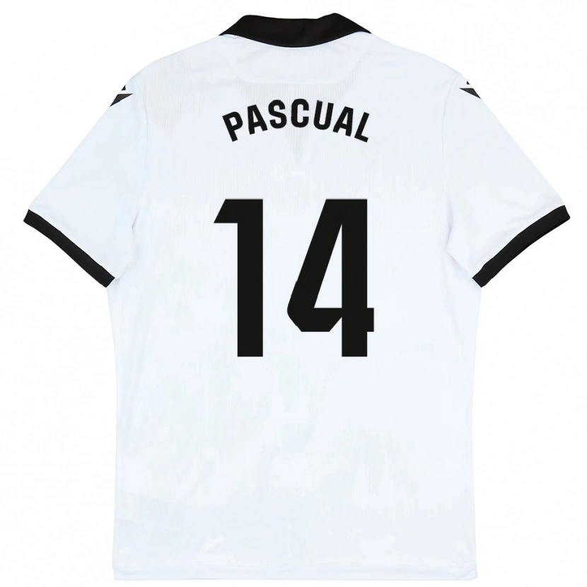 Danxen Dzieci Hugo Pascual #14 Biało-Czarny Domowa Koszulka 2025/26 Koszulki Klubowe