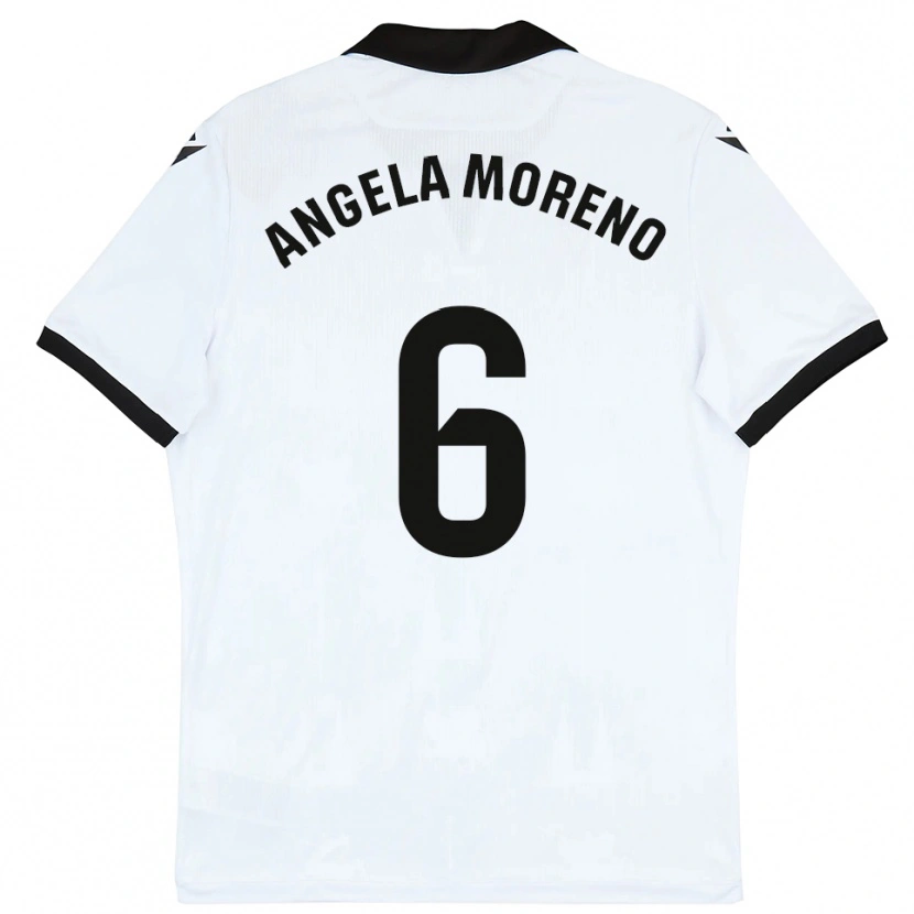Danxen Dzieci Angela Moreno #6 Biało-Czarny Domowa Koszulka 2025/26 Koszulki Klubowe