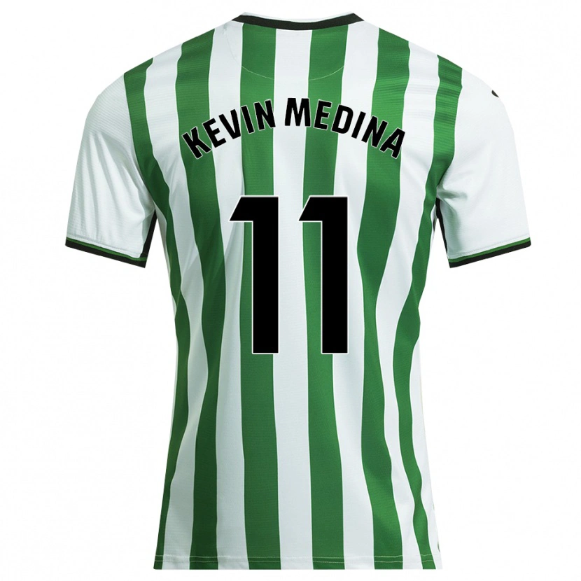Danxen Dzieci Kevin Medina #11 Biało-Zielony Domowa Koszulka 2025/26 Koszulki Klubowe