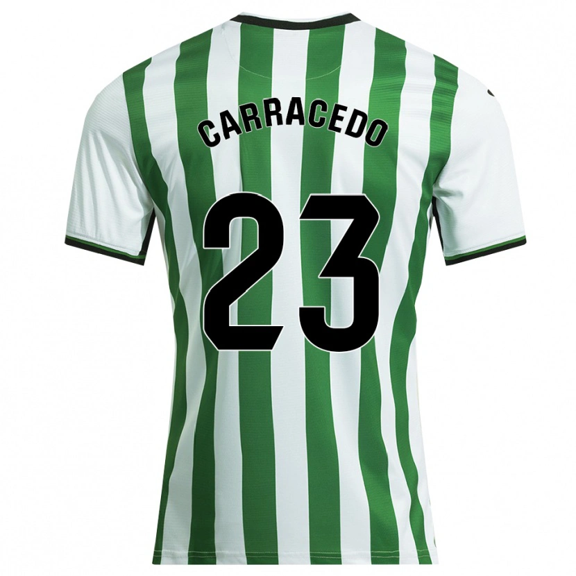 Danxen Dzieci Cristian Carracedo #23 Biało-Zielony Domowa Koszulka 2025/26 Koszulki Klubowe
