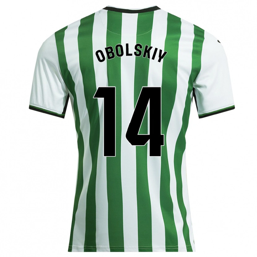 Danxen Dzieci Nikolay Obolskiy #14 Biało-Zielony Domowa Koszulka 2025/26 Koszulki Klubowe