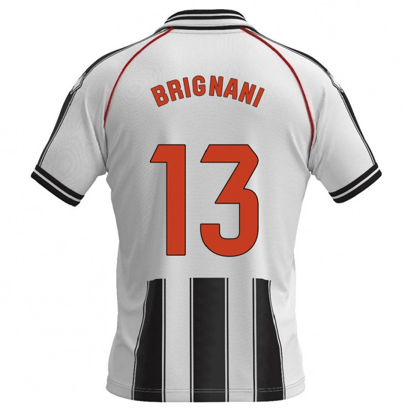 Danxen Dzieci Fabrizio Brignani #13 Biało-Czarny Domowa Koszulka 2025/26 Koszulki Klubowe