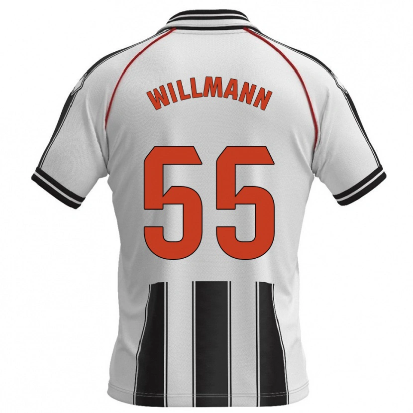 Danxen Dzieci Michal Willmann #55 Biało-Czarny Domowa Koszulka 2025/26 Koszulki Klubowe