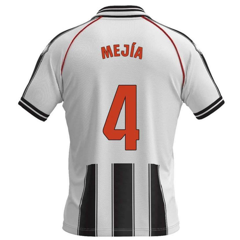 Danxen Dzieci Jordan Mejía #4 Biało-Czarny Domowa Koszulka 2025/26 Koszulki Klubowe