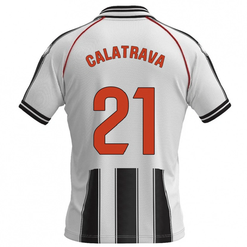 Danxen Dzieci Álex Calatrava #21 Biało-Czarny Domowa Koszulka 2025/26 Koszulki Klubowe