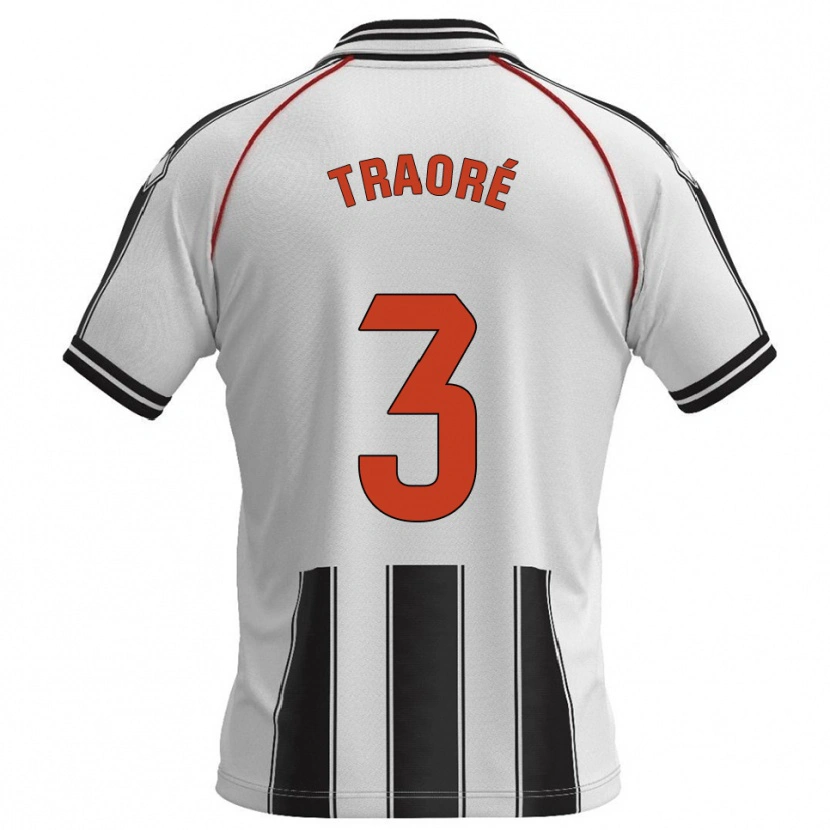 Danxen Dzieci Mamadou Traoré #3 Biało-Czarny Domowa Koszulka 2025/26 Koszulki Klubowe