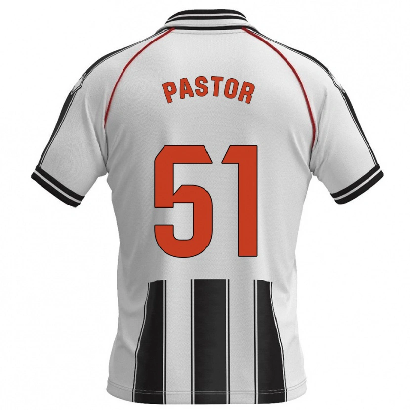 Danxen Dzieci Gonzalo Pastor #51 Biało-Czarny Domowa Koszulka 2025/26 Koszulki Klubowe