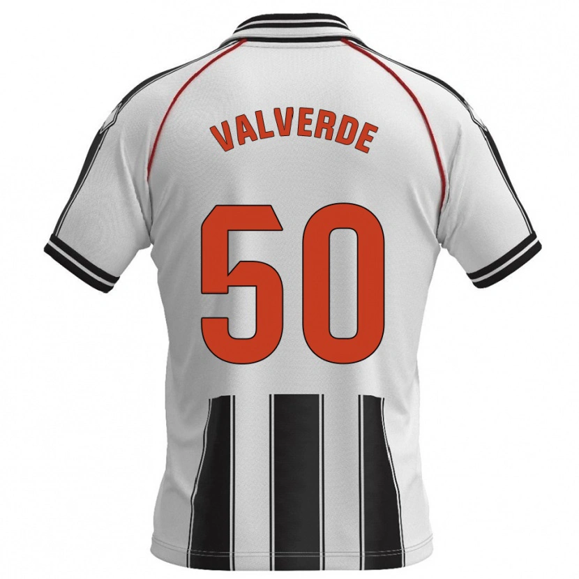 Danxen Dzieci Jorge Valverde #50 Biało-Czarny Domowa Koszulka 2025/26 Koszulki Klubowe
