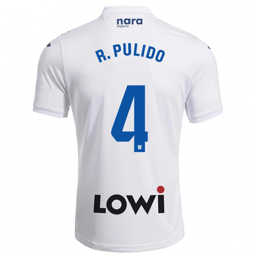 Danxen Dzieci Rubén Pulido #4 Biało-Granatowy Domowa Koszulka 2025/26 Koszulki Klubowe