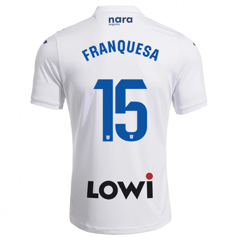 Danxen Dzieci Enric Franquesa #15 Biało-Granatowy Domowa Koszulka 2025/26 Koszulki Klubowe