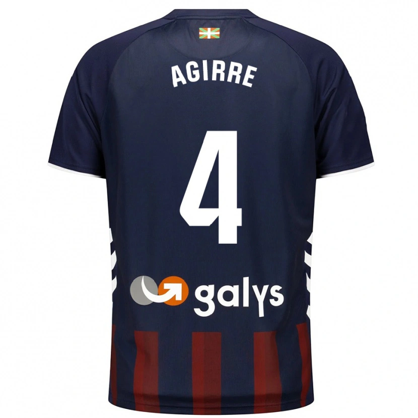 Danxen Dzieci Julen Agirre #4 Granatowo-Czerwony Domowa Koszulka 2025/26 Koszulki Klubowe