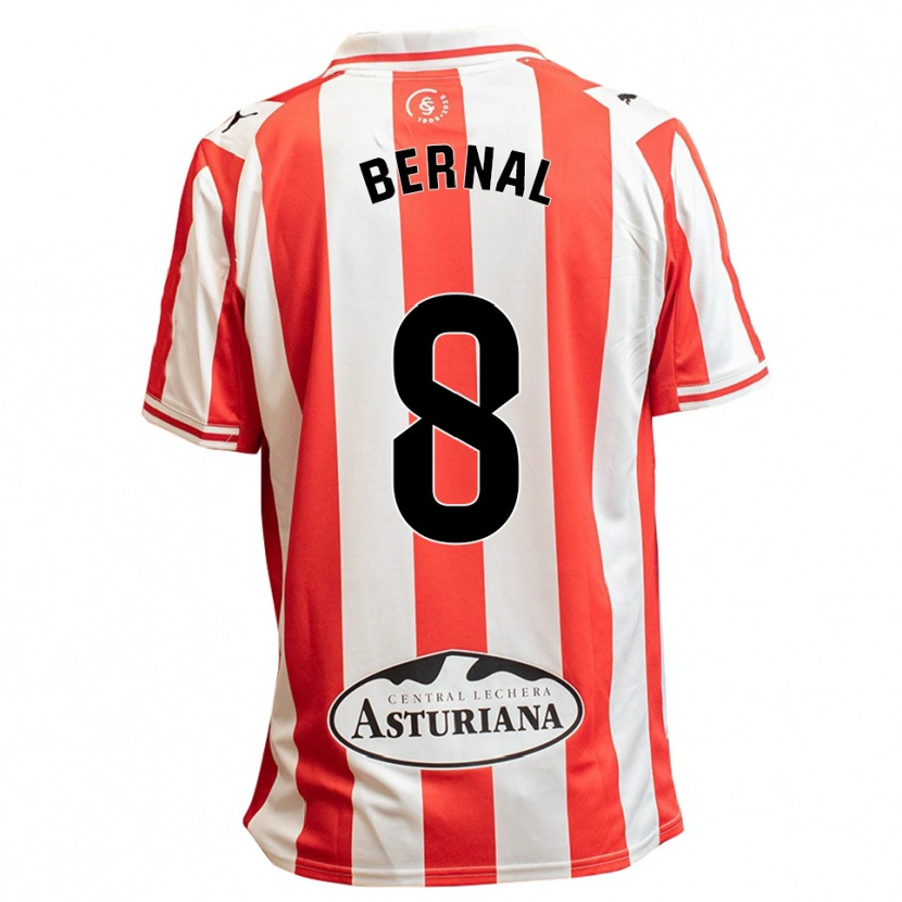 Danxen Dzieci Jesús Bernal #8 Biało-Czerwony Domowa Koszulka 2025/26 Koszulki Klubowe