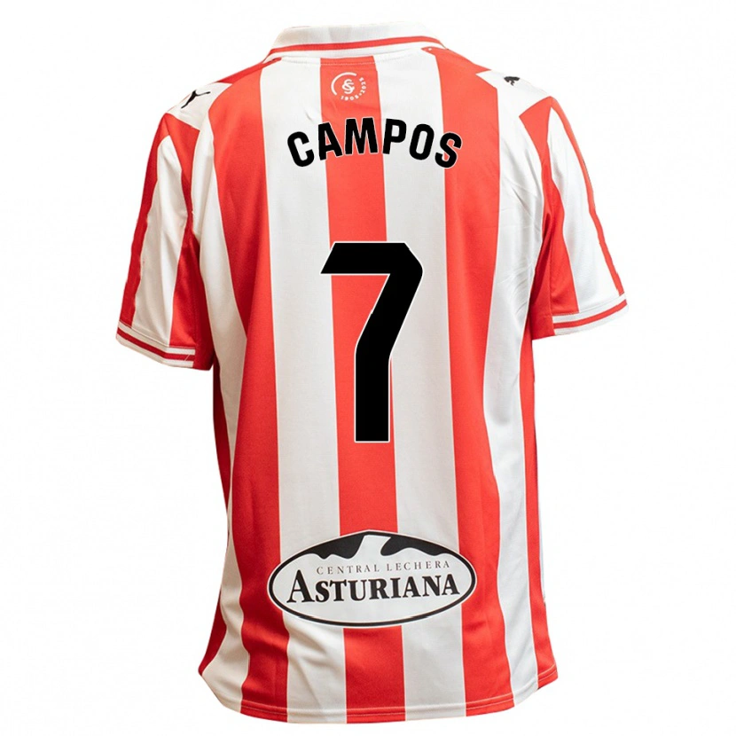 Danxen Dzieci Gaspar Campos #7 Biało-Czerwony Domowa Koszulka 2025/26 Koszulki Klubowe