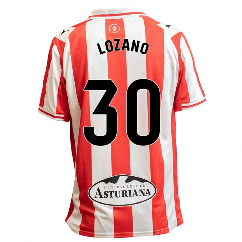 Danxen Dzieci Álex Lozano #30 Biało-Czerwony Domowa Koszulka 2025/26 Koszulki Klubowe
